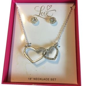 Valentine's Day Love Necklace and Earings Set